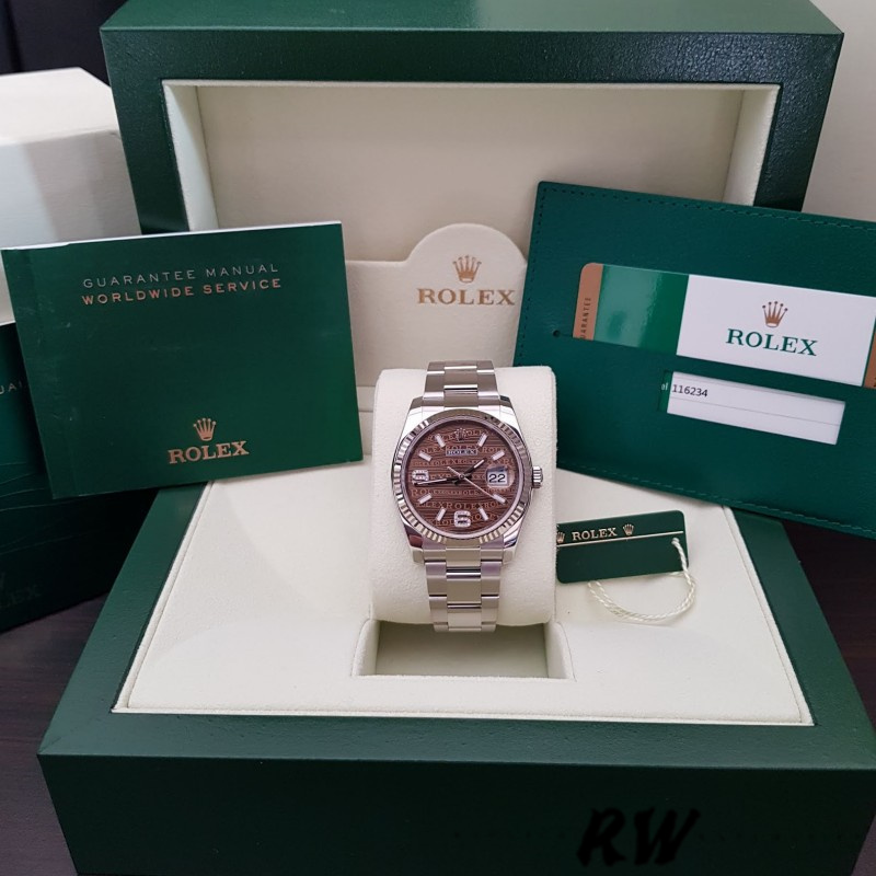 Rolex Datejust 116234 Waves Bronze Diamond Dial 36mm Unisex Replica Watch