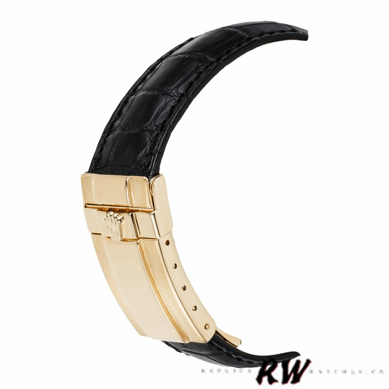 Rolex Daytona 116518 Black Leather Strap White Dial 40mm Mens Replica Watch