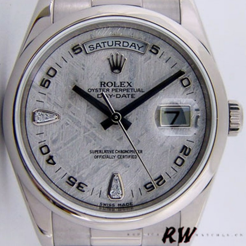 Rolex Day-Date 118209 Meteorite Grey Dial 36mm Unisex Replica Watch