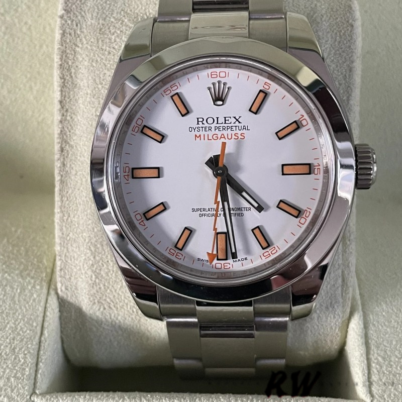 Rolex Milgauss 116400 Automatic White Dial 40mm Mens Replica Watch