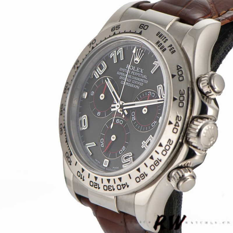 Rolex Daytona 116519 White Gold Grey Dial 40mm Mens Replica Watch