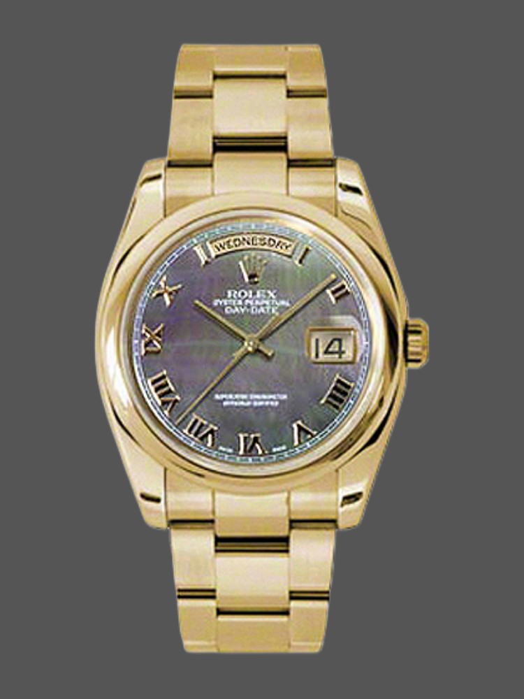 Rolex Day-Date 118238 Dark Mother of Pearl Diamond 36mm Unisex Replica Watch