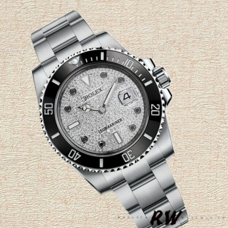 Rolex Submariner 116610 Diamond Paved Dial Stainless Steel 40mm Mens Replica Watch