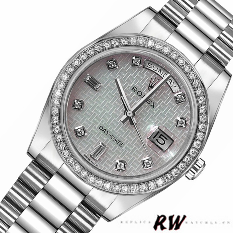Rolex Day Date 118346 Oxford Motif Diamond Dial 36mm Unisex Replica Watch
