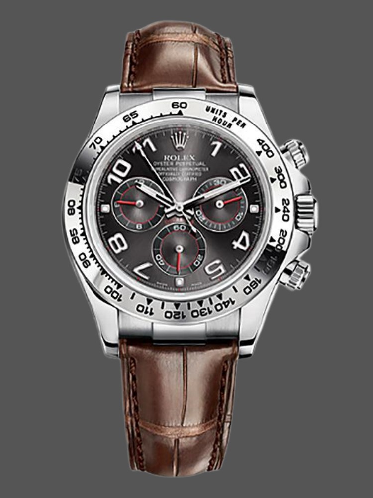 Rolex Daytona 116519 White Gold Grey Dial 40mm Mens Replica Watch