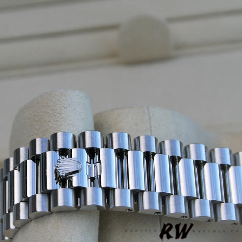 Rolex Day-Date 228396TBR Ice Blue Diagonal Motif Dial Diamond Bezel 40mm Mens Replica Watch