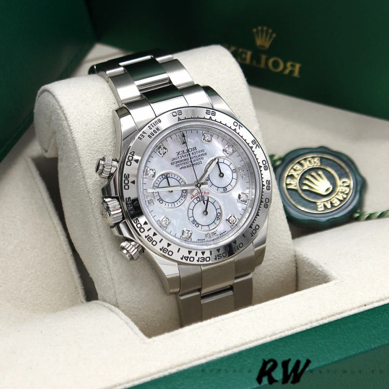 Rolex Cosmograph Daytona 116509 White Mother of Pearl Dial 40MM Mens Replica Watch