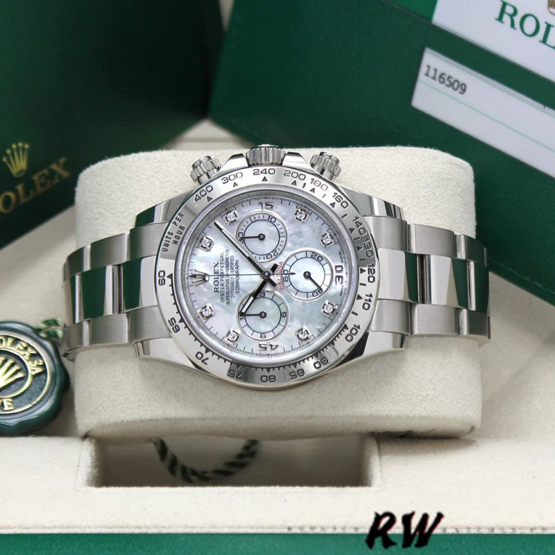 Rolex Cosmograph Daytona 116509 White Mother of Pearl Dial 40MM Mens Replica Watch