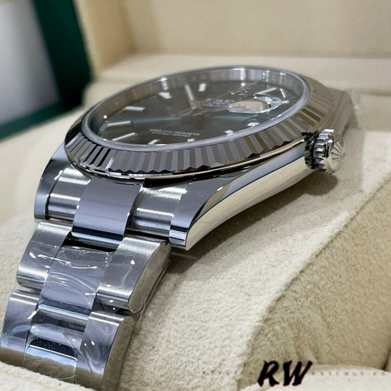 Rolex Datejust 41mm Fluted Bezel Green Dial m126334 0027 Mens Replica Watch