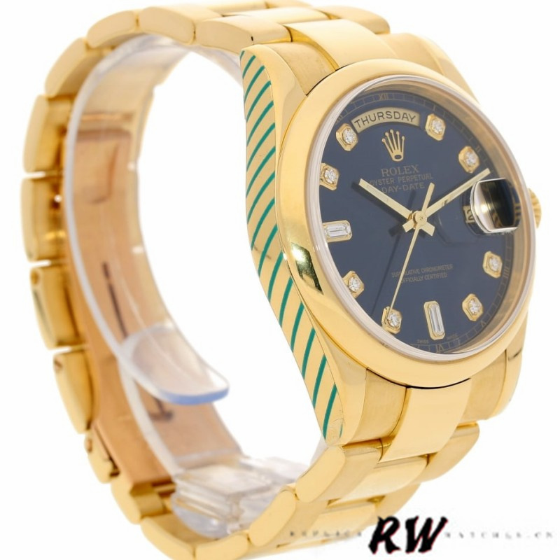 Rolex Day-Date 118208 Blue Diamond Dial 36mm Unisex Replica Watch