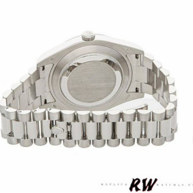 Rolex Day-Date 218206 Concentric Circle Ivory Roman Numeral Dial Platinum 41MM Mens Replica Watch