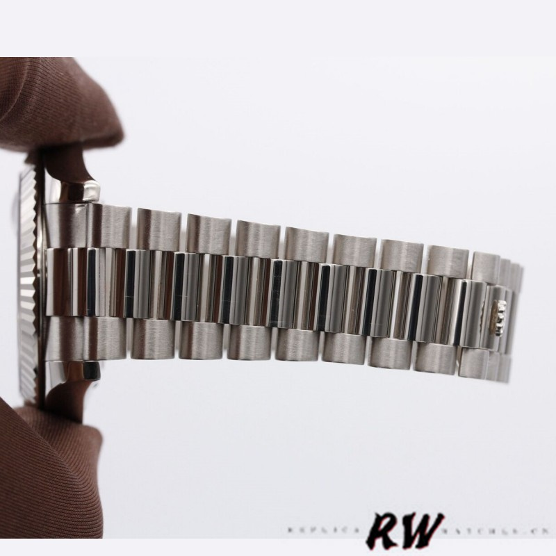 Rolex Day-Date 218239 Wave Blue Dial White Gold 41MM Mens Replica Watch