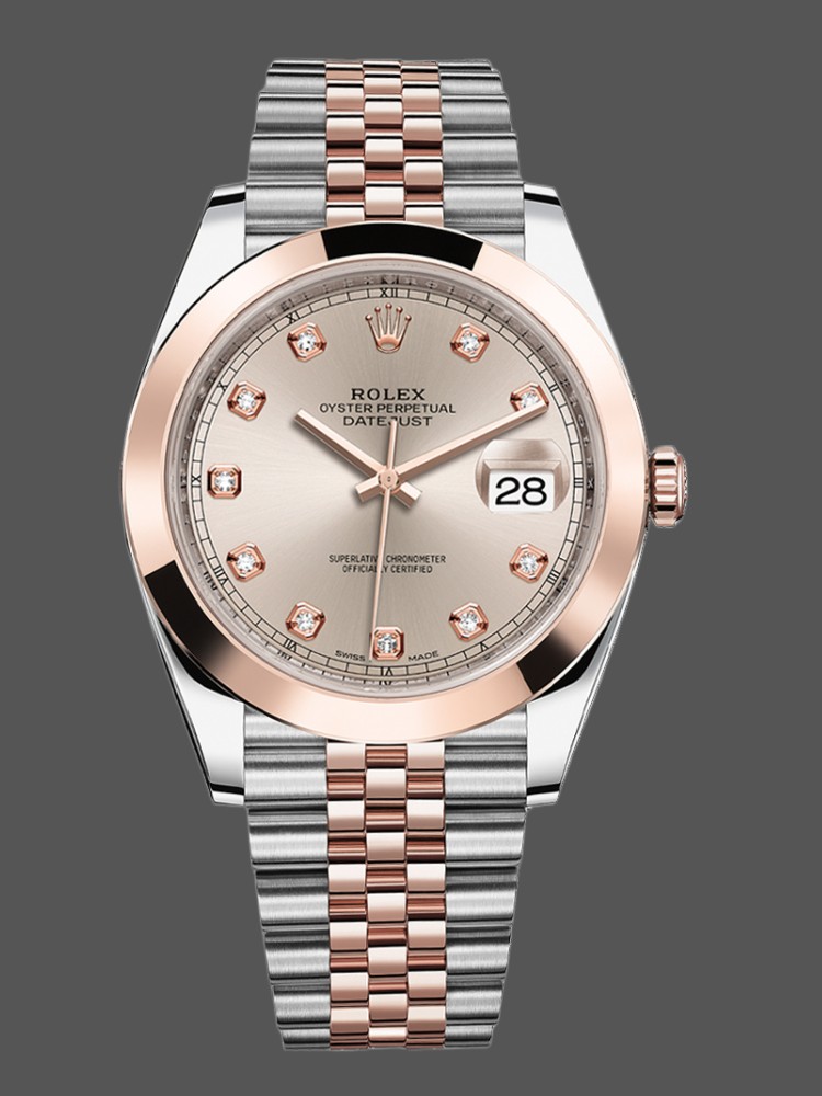 Rolex Datejust 126301 Rose Gold Sundust Diamonds Dial 41MM Mens Replica Watch