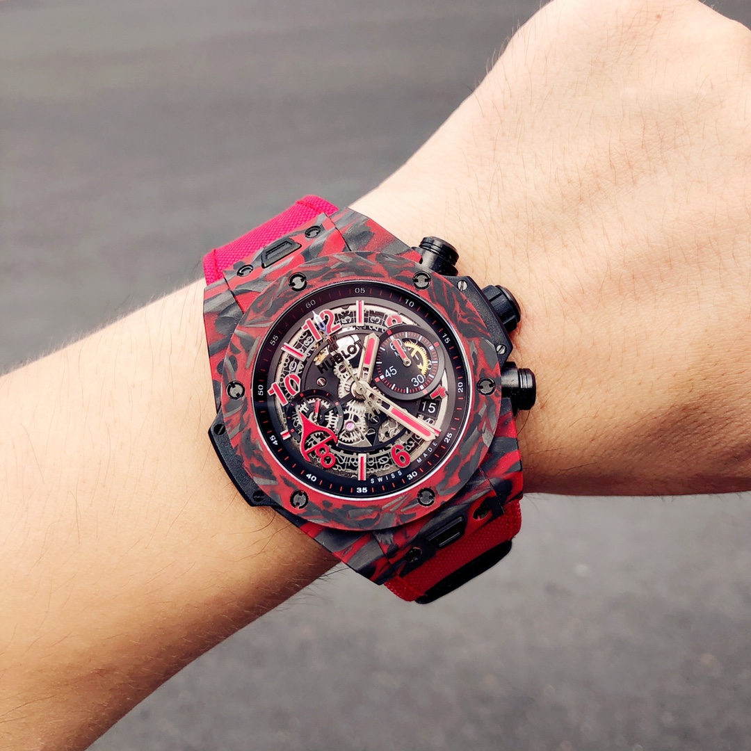 Hublot 411.QV.1123.NR.OVK21 Big Bang Unico Red Carbon Alex Ovechkin Watch 45mm