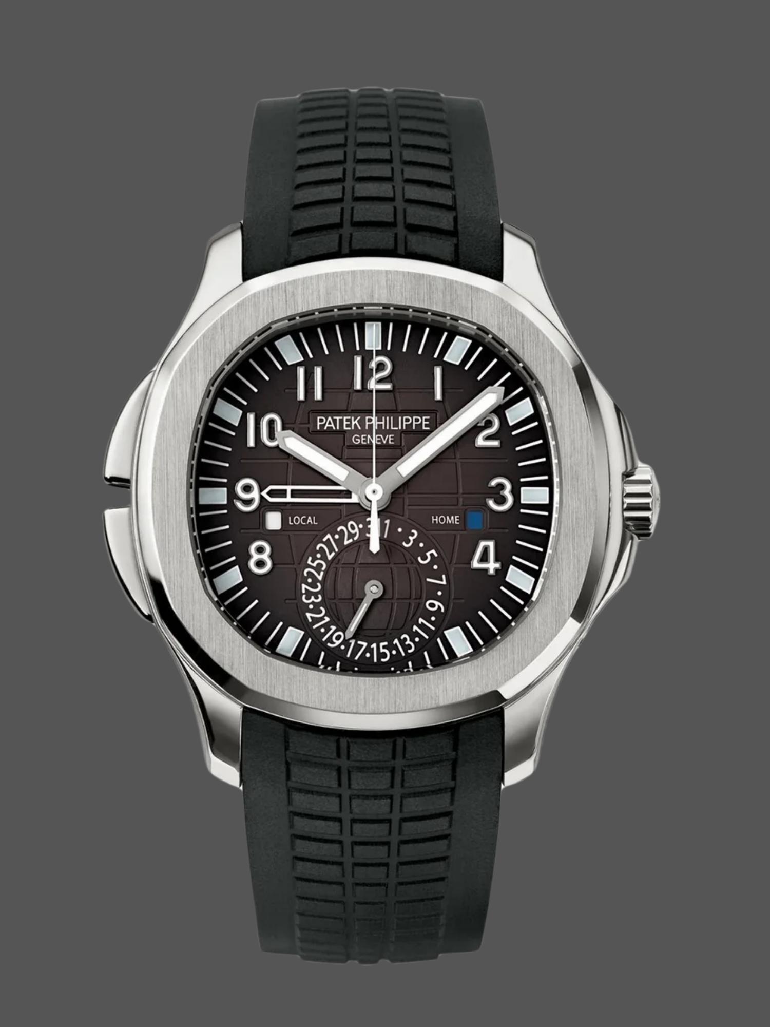 Replica Patek Philippe Aquanaut 5164A 001 Stainless Steel Dual Time 40mm Mens Watch