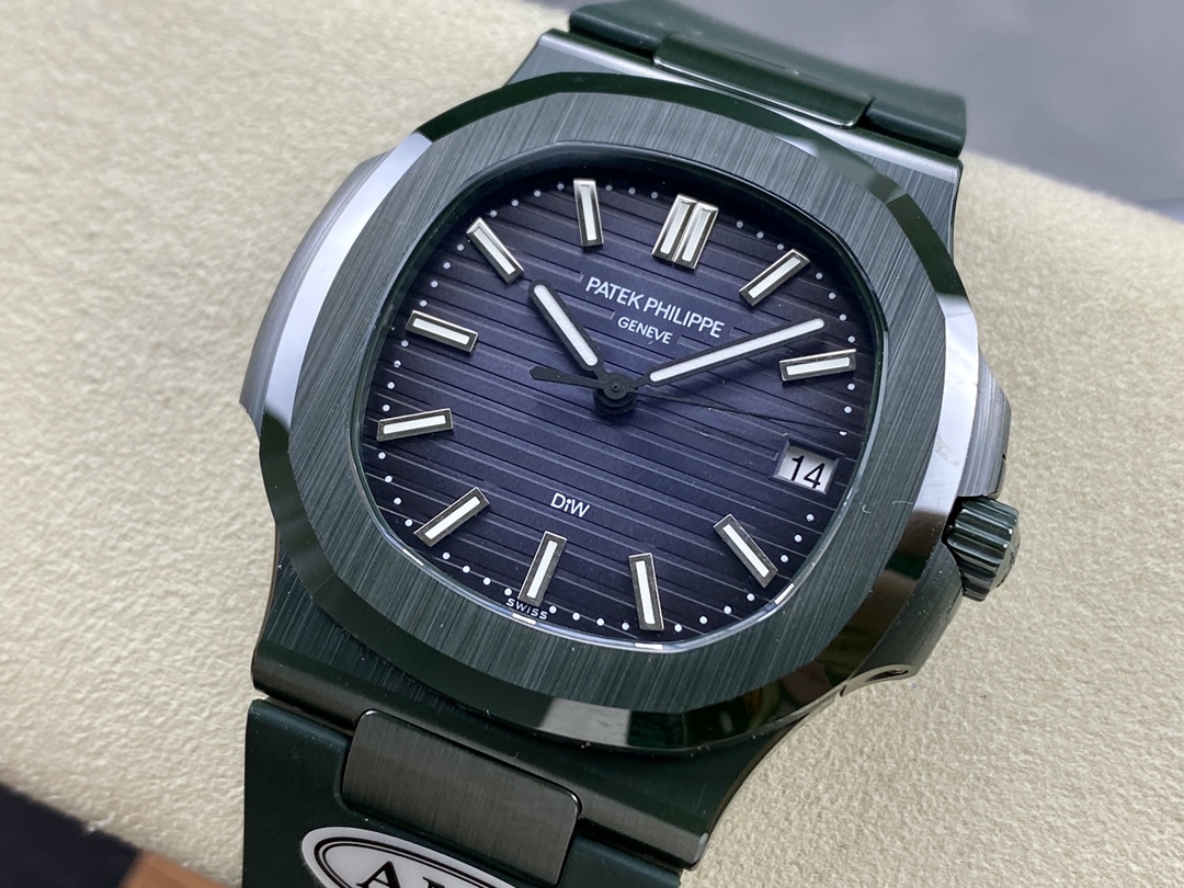 Patek Philippe Nautilus Green Rubber Blue Dial 5711 40MM Watch