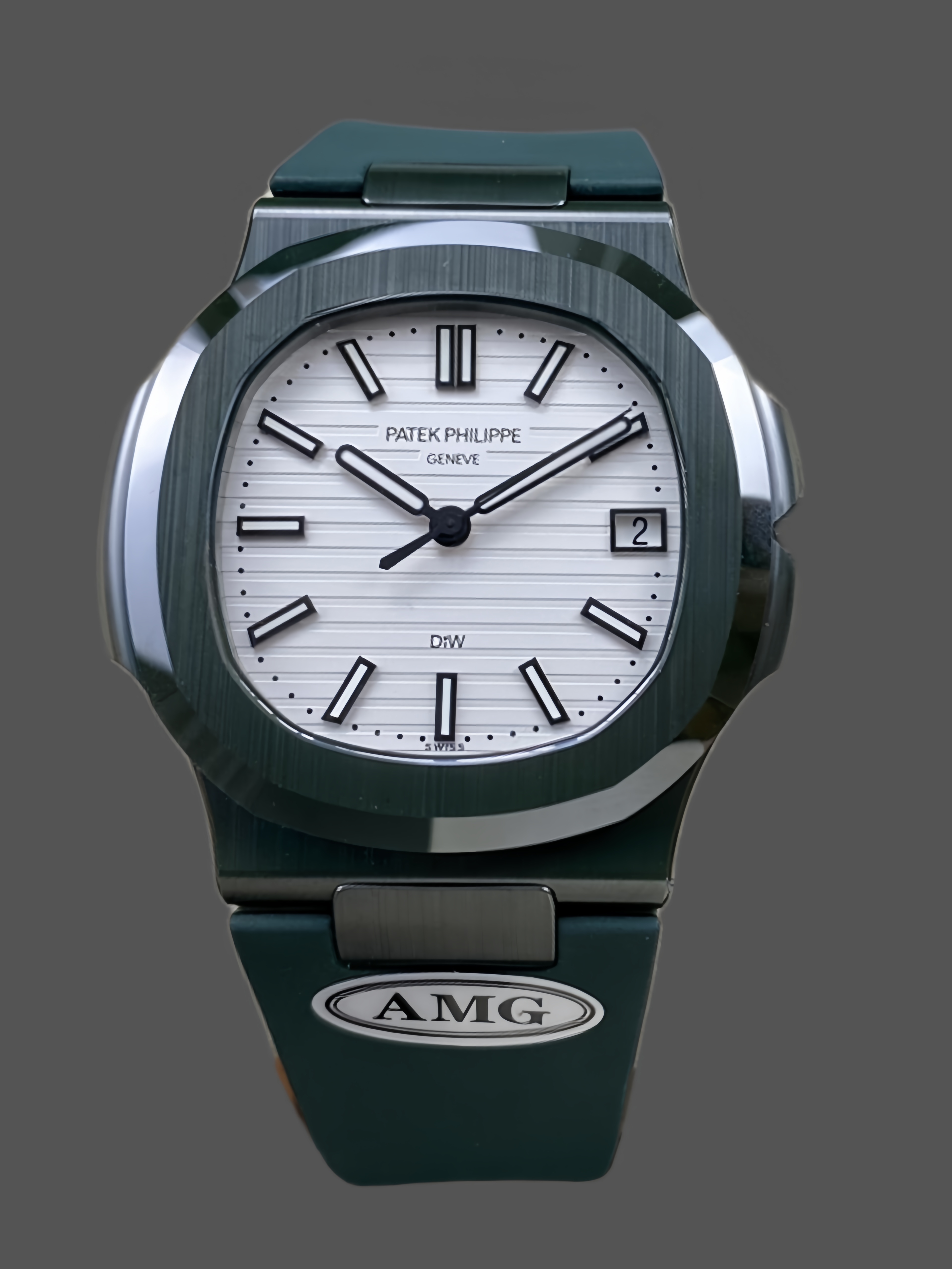 Patek Philippe Nautilus Green Rubber White Dial 5711 40MM Watch
