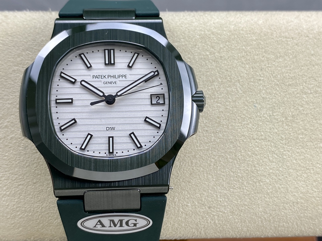 Patek Philippe Nautilus Green Rubber White Dial 5711 40MM Watch