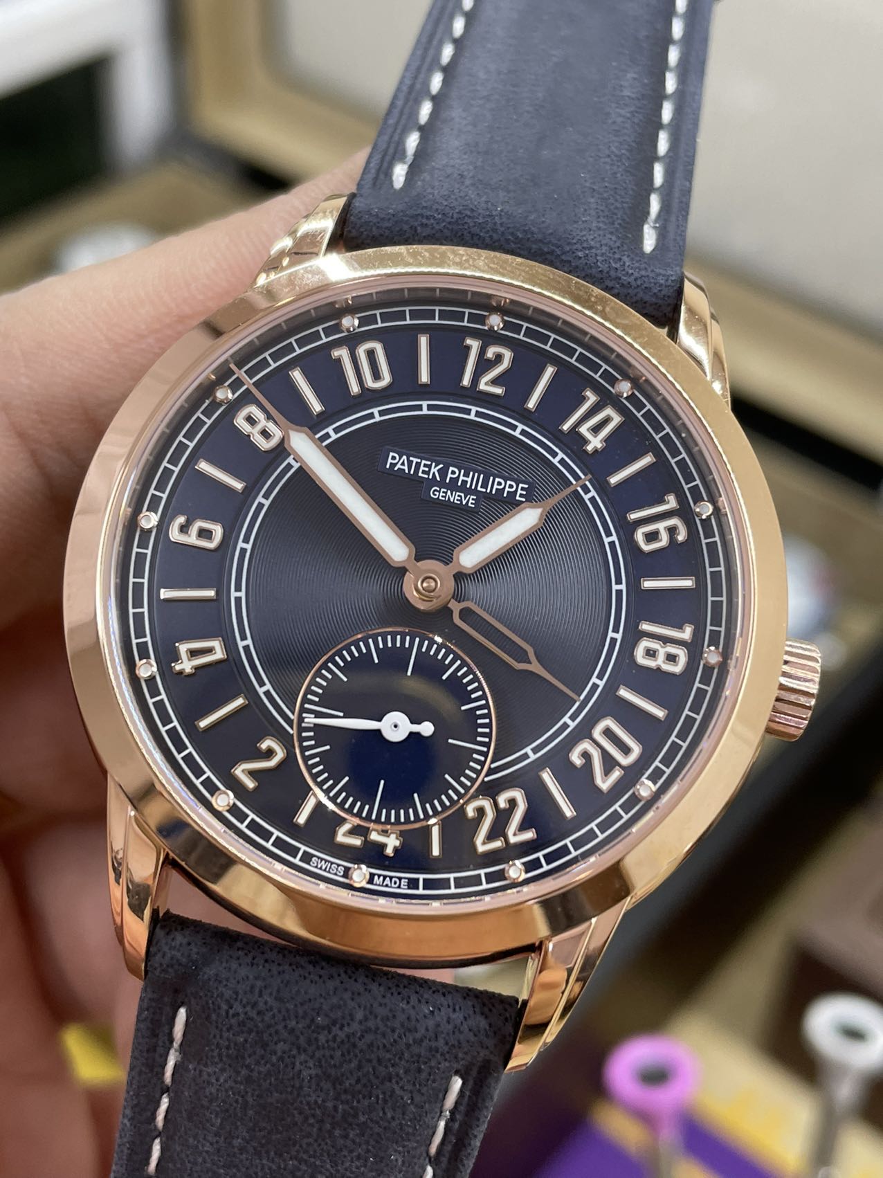 Patek Philippe Complications Rose Gold Blue 5224R 001 42mm Replica
