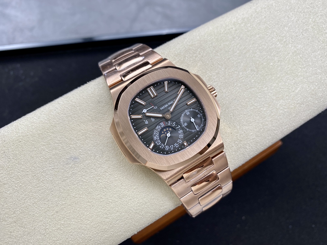 Patek Philippe Nautilus Moon Phase Rose Gold Black Dial 5712 1R 001 40MM