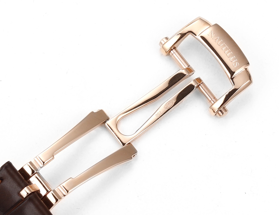 Patek Philippe Nautilus Moon Phases Rose & White Gold Slate Brown Dial 5712GR 001