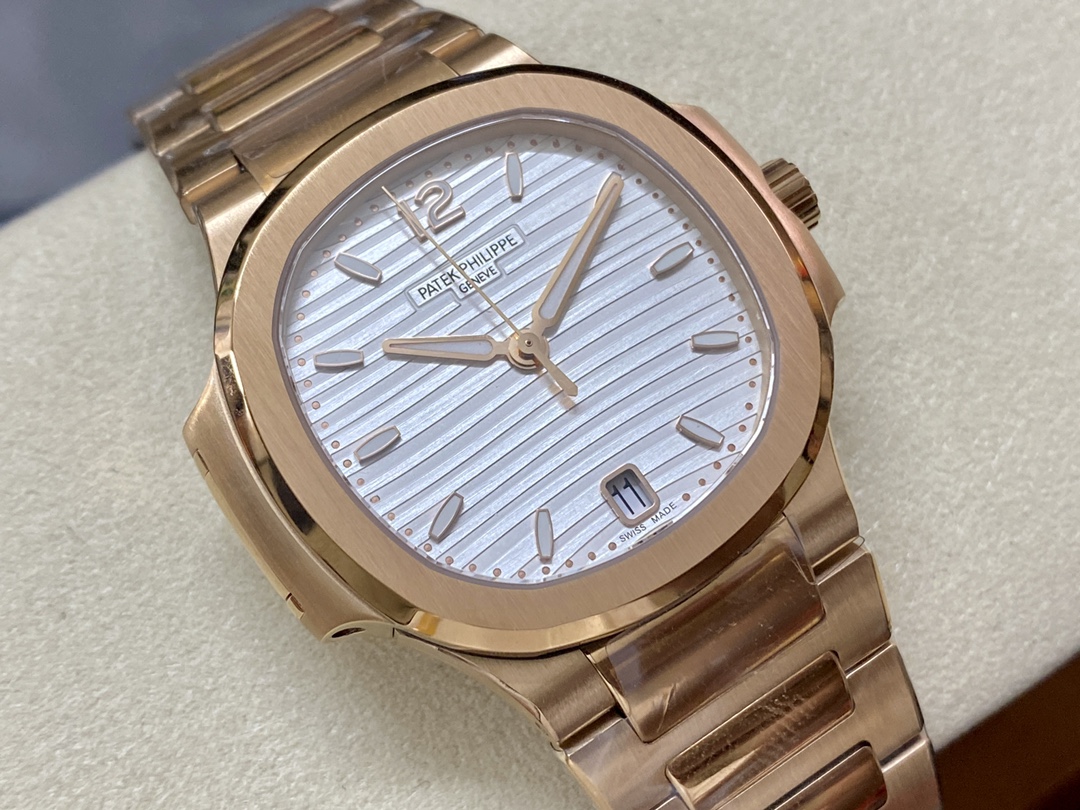 Patek Philippe Nautilus Ladies Rose Gold & Yellow Gold Silver Dial 7118 1R 001 35.2mm
