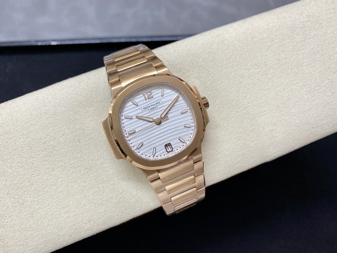 Patek Philippe Nautilus Ladies Rose Gold & Yellow Gold Silver Dial 7118 1R 001 35.2mm
