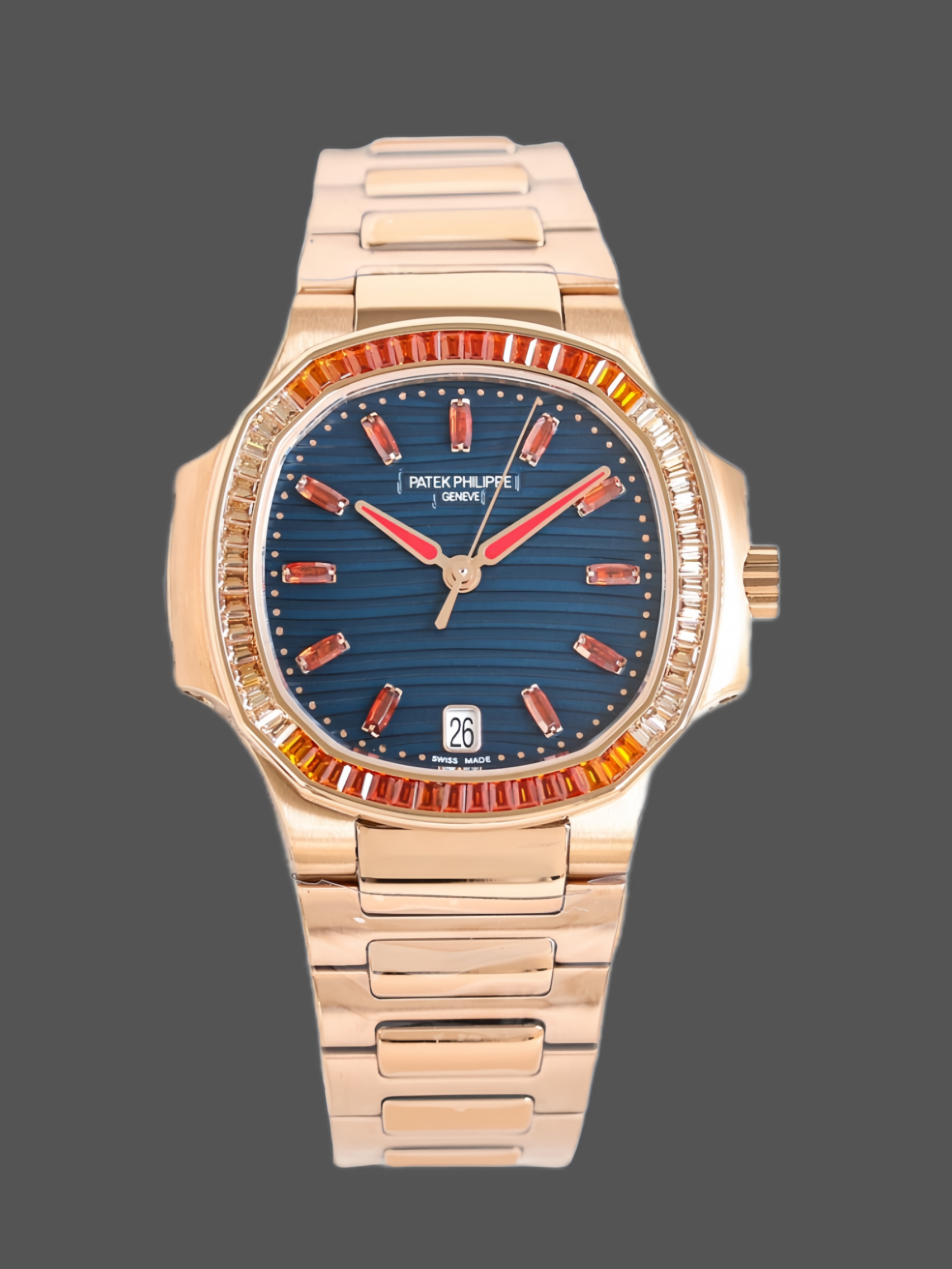 Patek Philippe Nautilus Ladies Rose Gold Blue Dial 7118 35.2mm