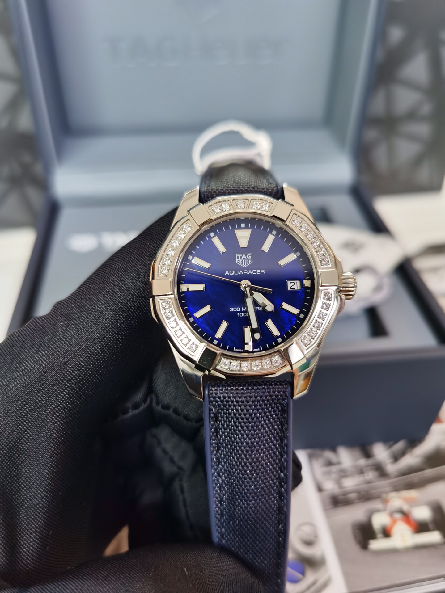 Tag Heuer Aquaracer Blue Pearl & Diamond WAY131N.FT6091 Quartz 35mm