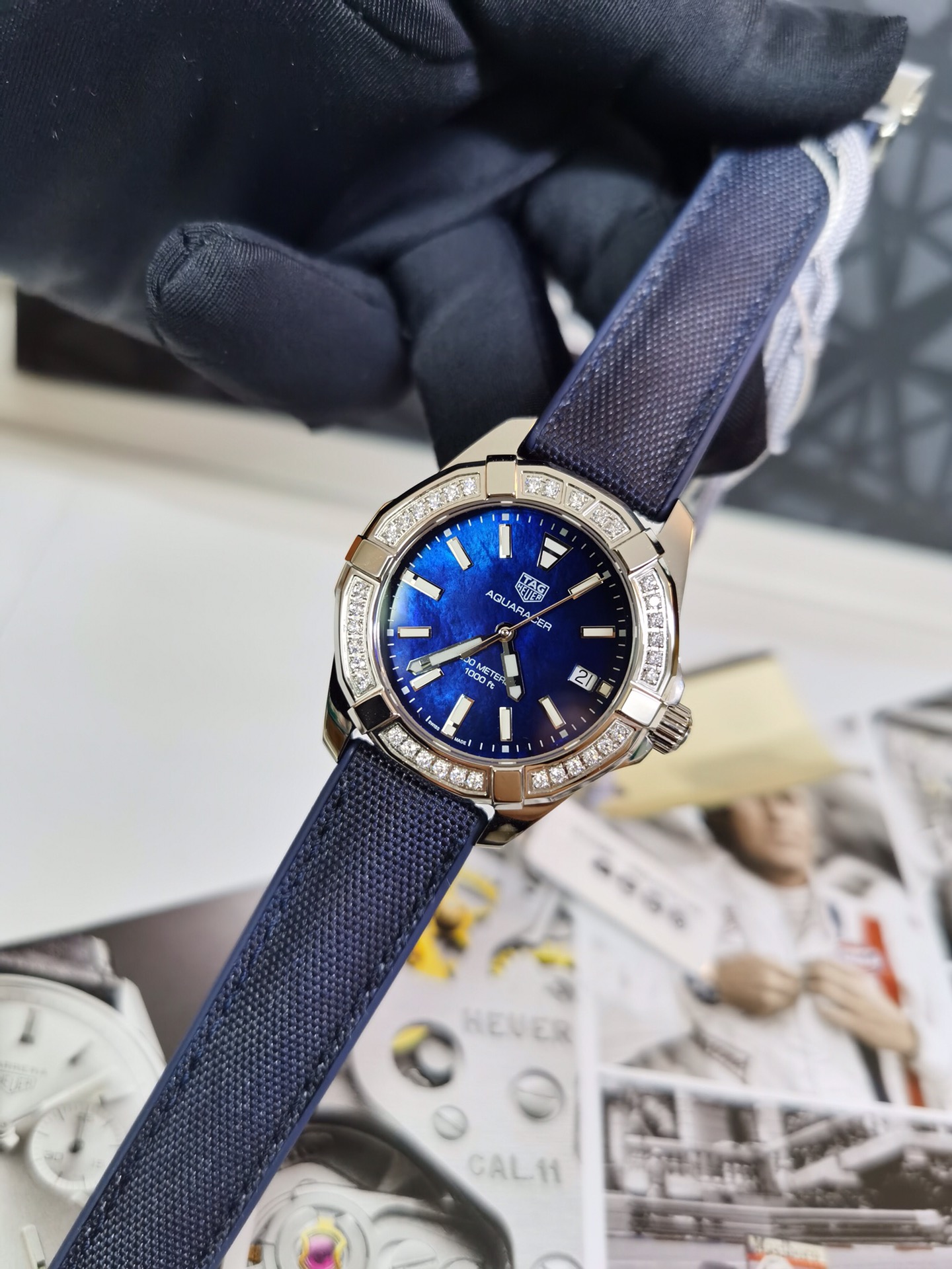 Tag Heuer Aquaracer Blue Pearl & Diamond WAY131N.FT6091 Quartz 35mm