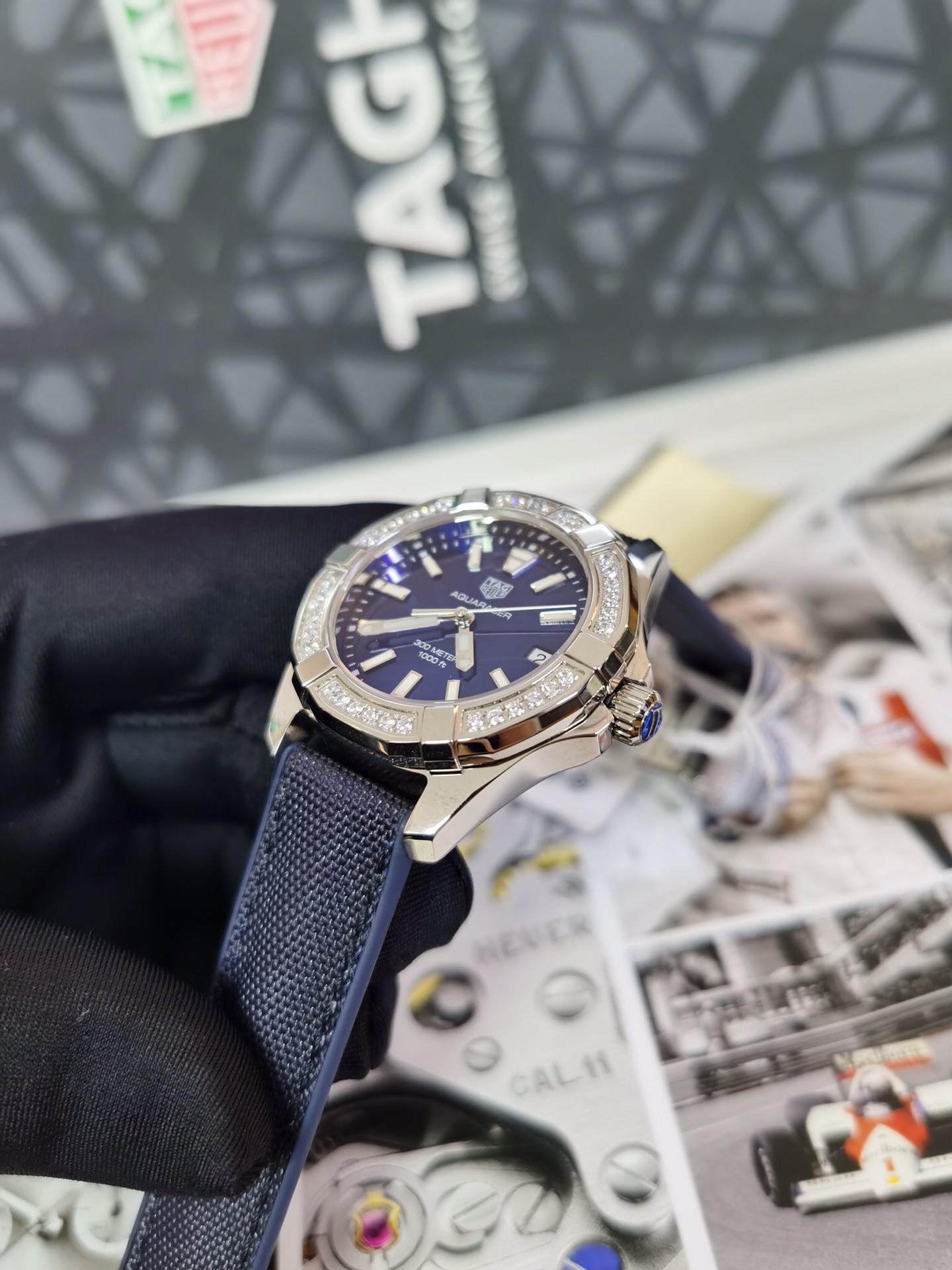 Tag Heuer Aquaracer Blue Pearl & Diamond WAY131N.FT6091 Quartz 35mm