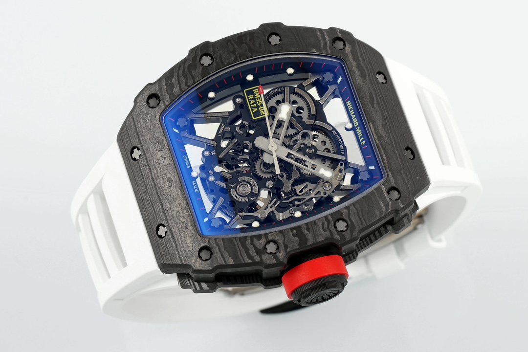 Richard Mille RM 035-02 Rafael Nadal NTPT Carbon on White Rubber Strap
