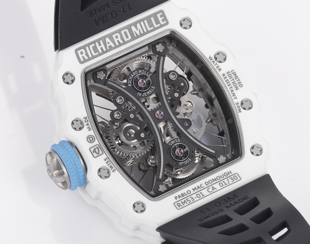 Richard Mille RM053-01 Pablo MacDonough Skeleton Dial Black Rubber Strap