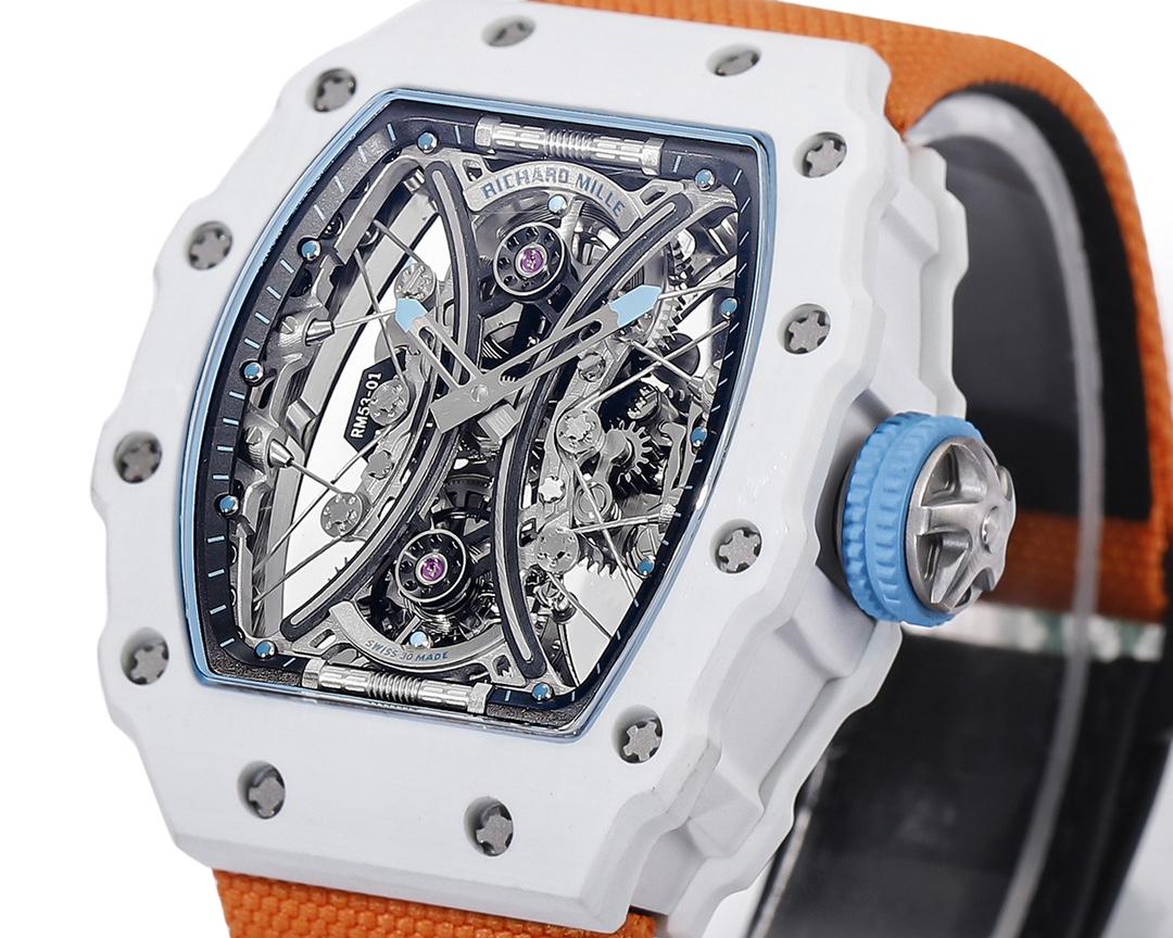 Richard Mille RM053-01 Pablo MacDonough Skeleton Dial Orange Fabric Strap