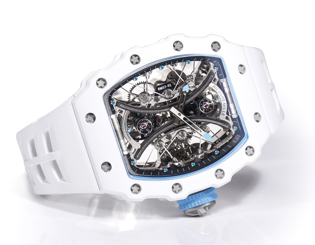 Richard Mille RM053-01 Pablo MacDonough Skeleton Dial White Rubber Strap
