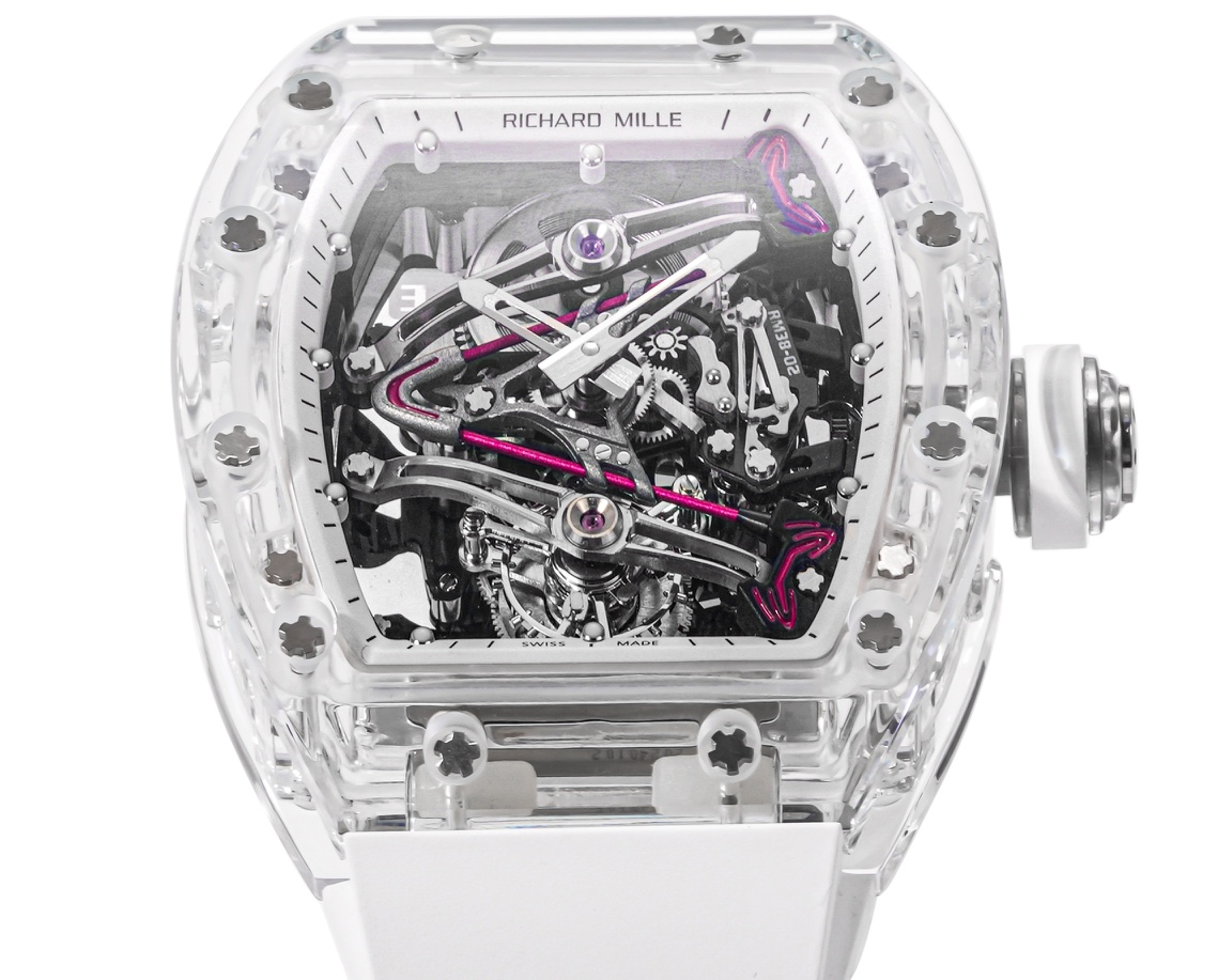 RM38-02 Richard Mille Tourbillon Movement Edition Crystal White Rubber Strap