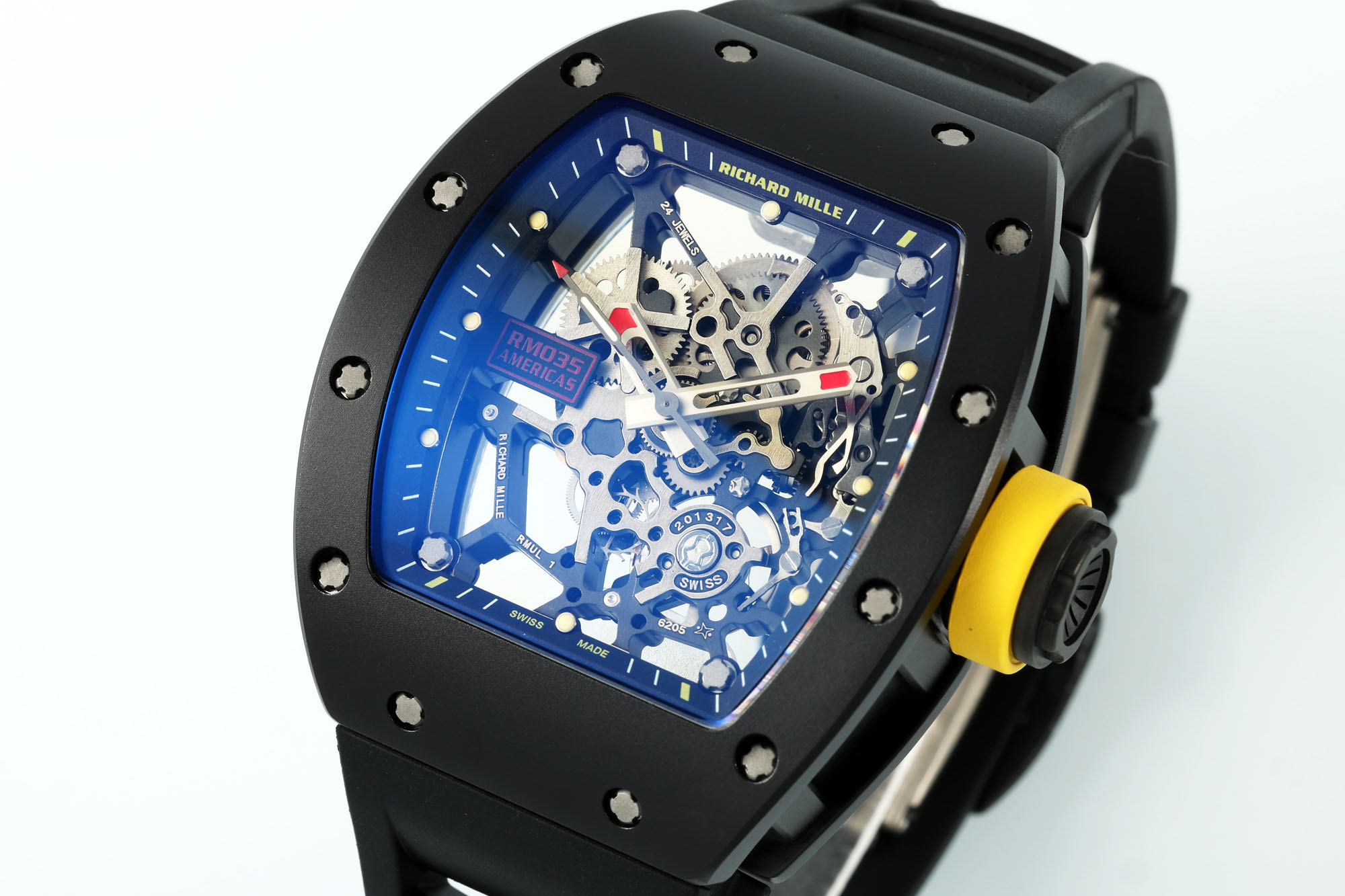 Richard Mille RM 035 Black Toro Nadal Red Pointer Replica Watch