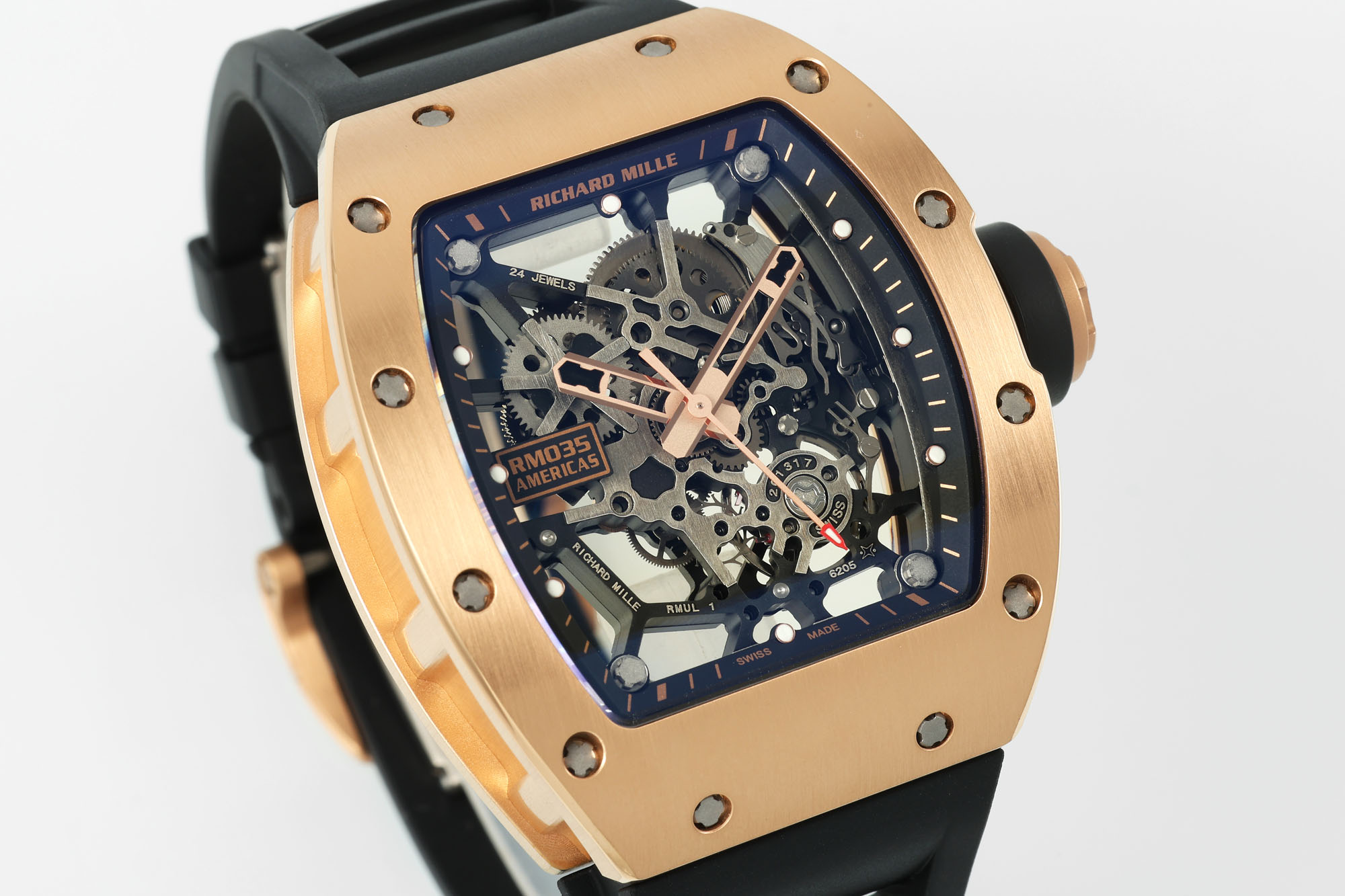 Richard Mille RM 035 Black Toro Nadal Rose Gold Replica Watch