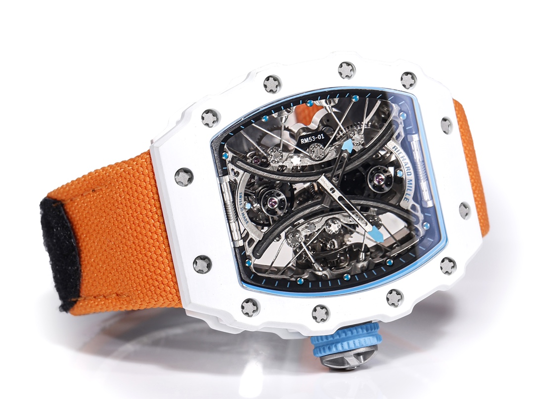 Richard Mille RM053-01 Pablo MacDonough Skeleton Dial Orange Fabric Strap