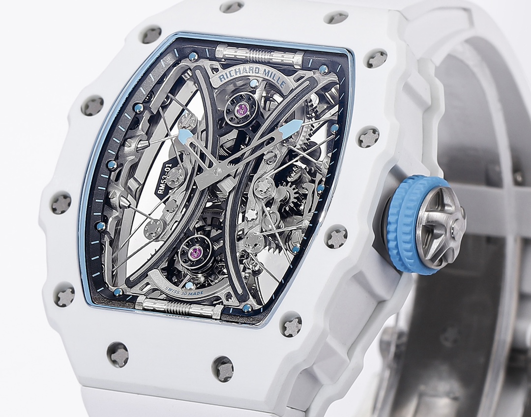 Richard Mille RM053-01 Pablo MacDonough Skeleton Dial White Rubber Strap