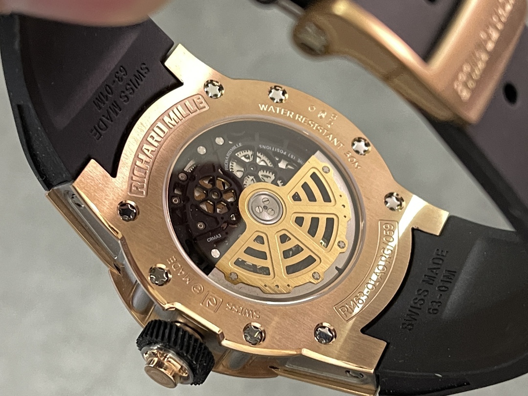 Richard Mille RM 63 01 Automatic Winding Dizzy Hands Rose Gold Watch