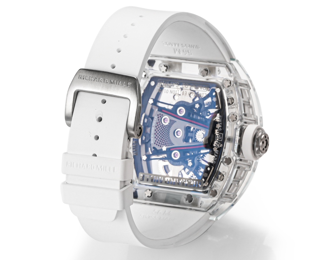 RM38-02 Richard Mille Tourbillon Movement Edition Crystal White Rubber Strap