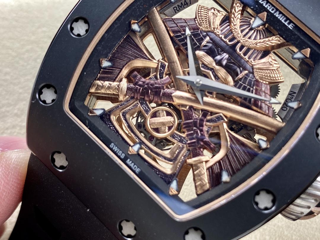 Richard Mille RM47 Edition Tourbillon Skeleton Black Ceramic Casing Watch