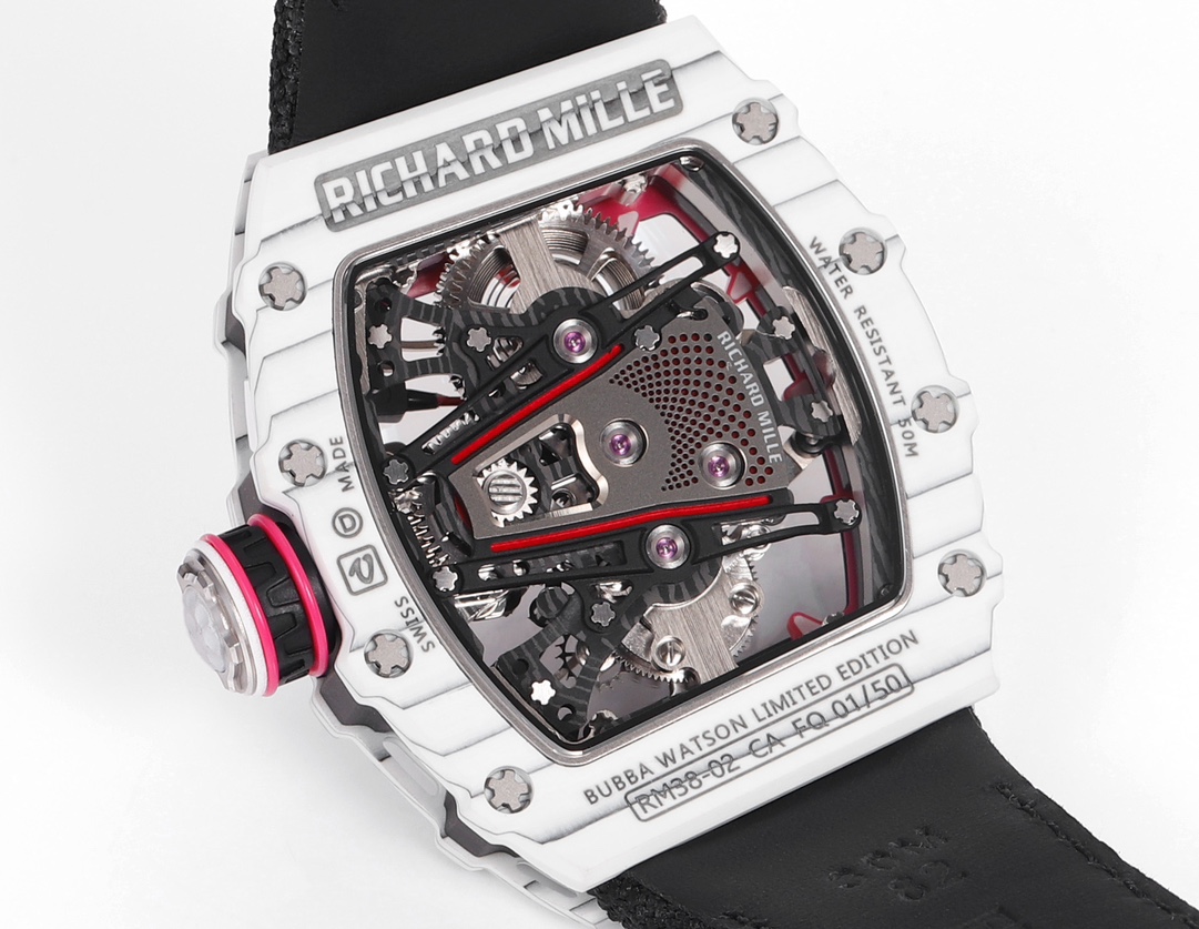 Richard Mille RM 38 02 Bubba Watson Tourbillon White Case Rubber & Fabric Strap
