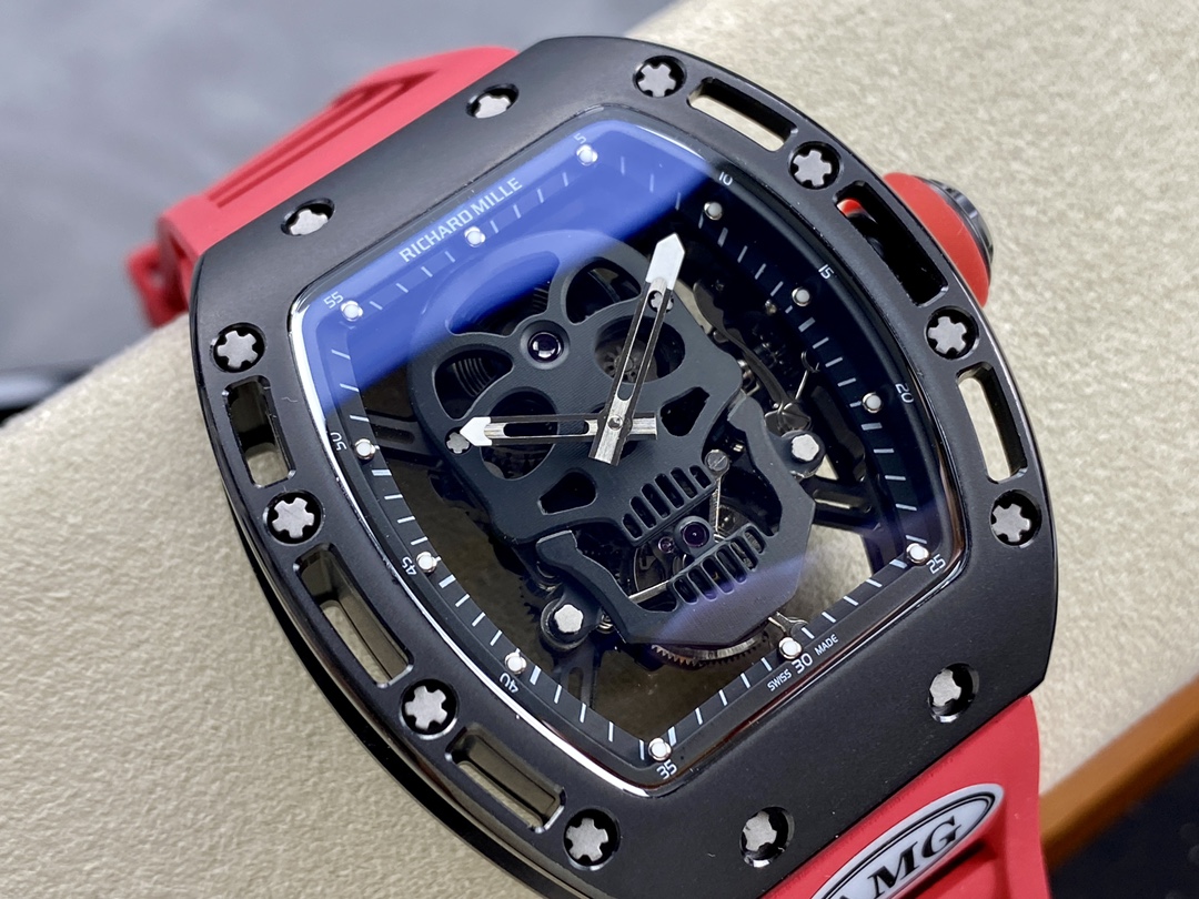 5 Colors Richard Mille Limited Edition RM52 Skull Titanium Tourbillon Openworked Dial