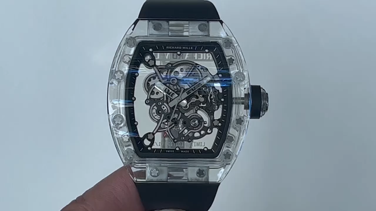 Richard Mille RM055 Transparent Case Skeleton Dial