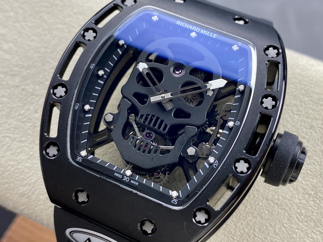 5 Colors Richard Mille Limited Edition RM52 Skull Titanium Tourbillon Openworked Dial