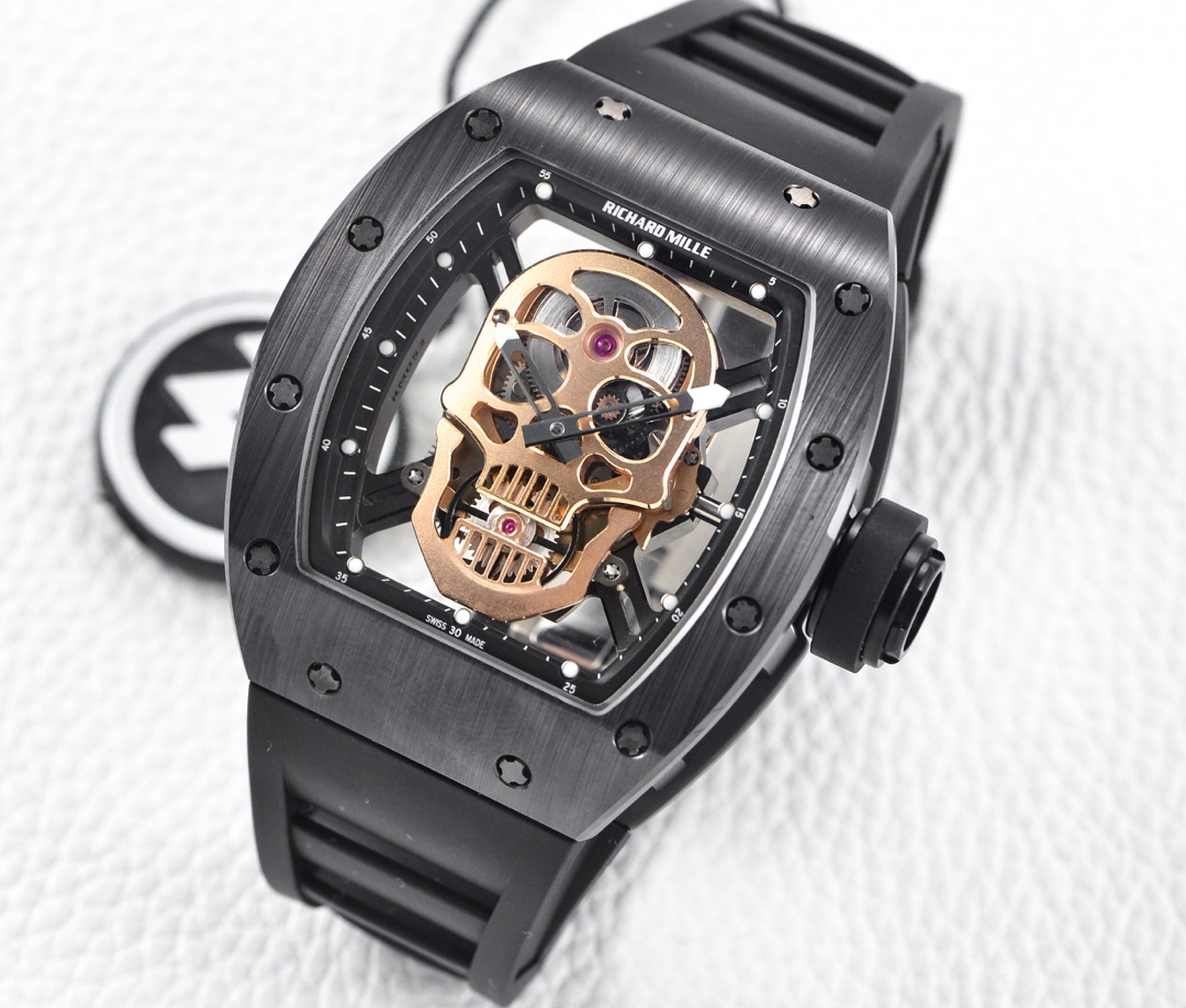 Richard Mille RM 52-01 Ceramic Black & Gold & Silver Skull 3 Colors