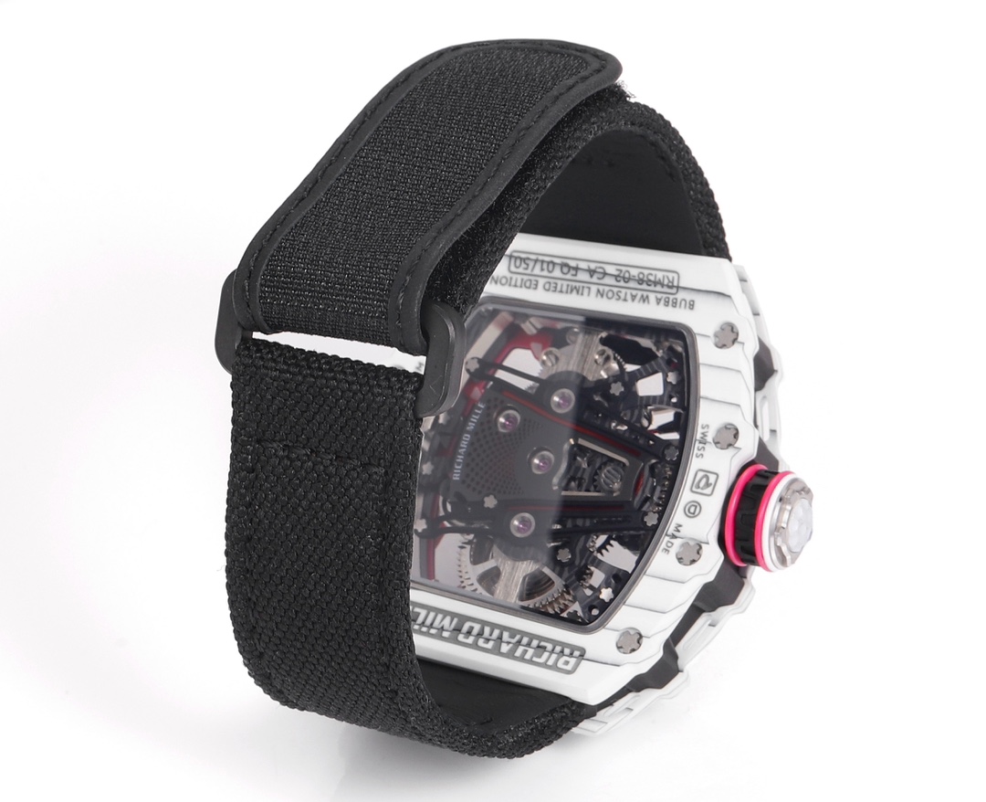 Richard Mille RM 38 02 Bubba Watson Tourbillon White Case Rubber & Fabric Strap