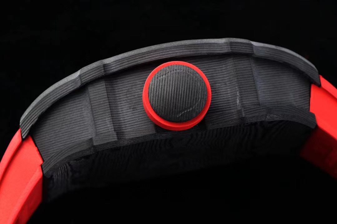 Replica RM 27-03 Rafael Nadal Black Tourbillon Red Rubber Strap